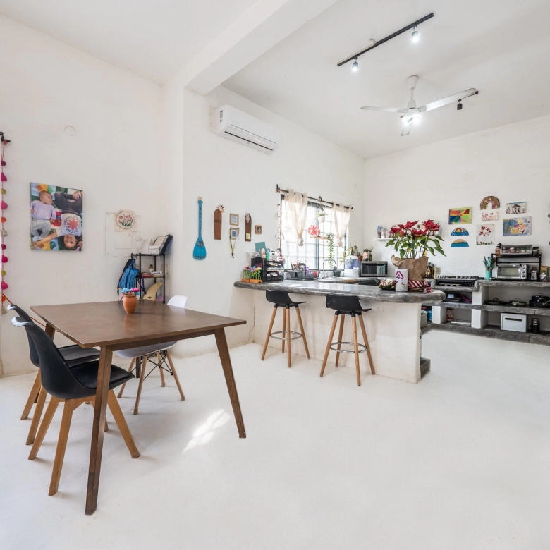 Bright living area inside Casa Camacho Sayulita