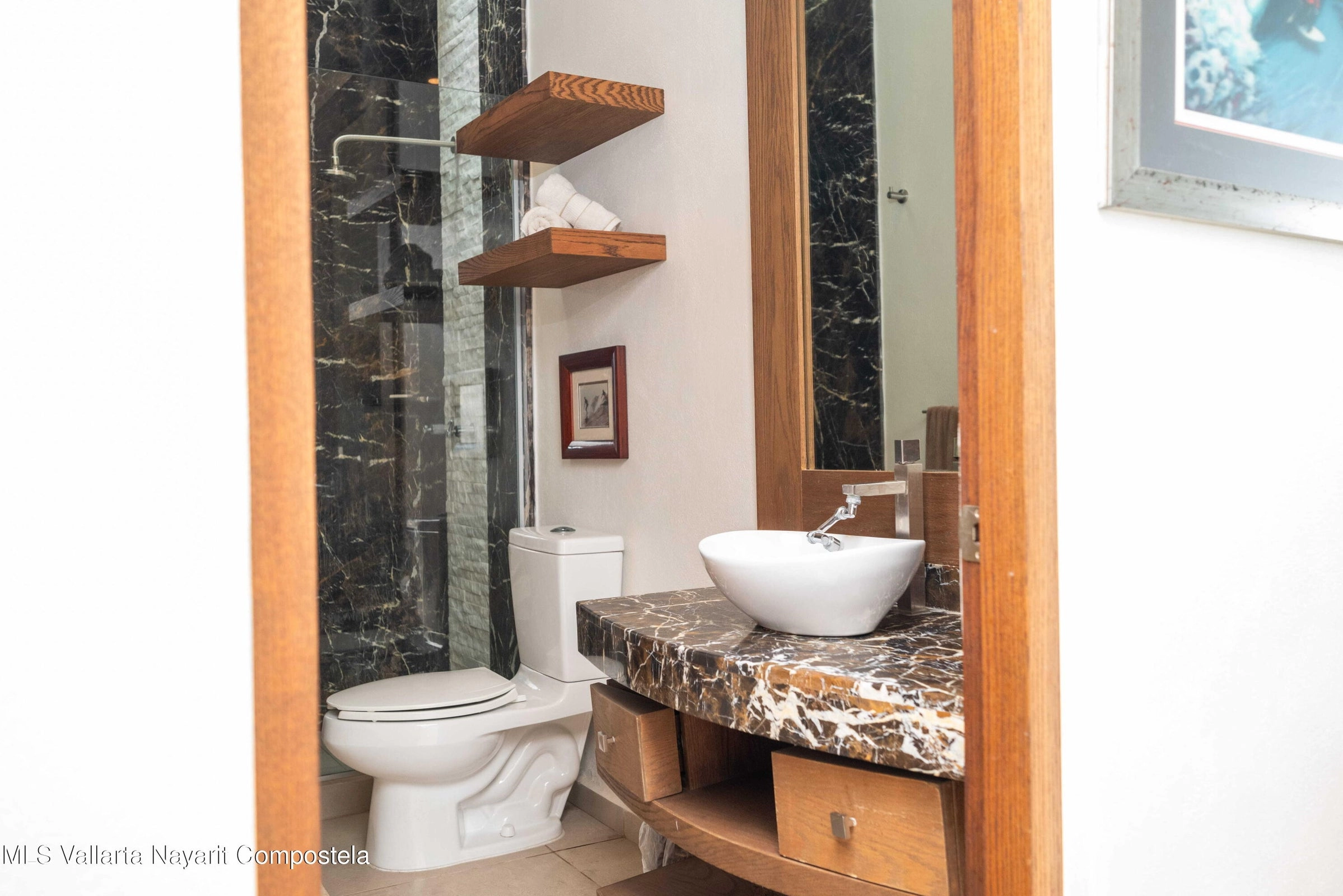 Ocean view terrace at Ajusko Monterrosa home for sale in North Side Sayulita Mexico