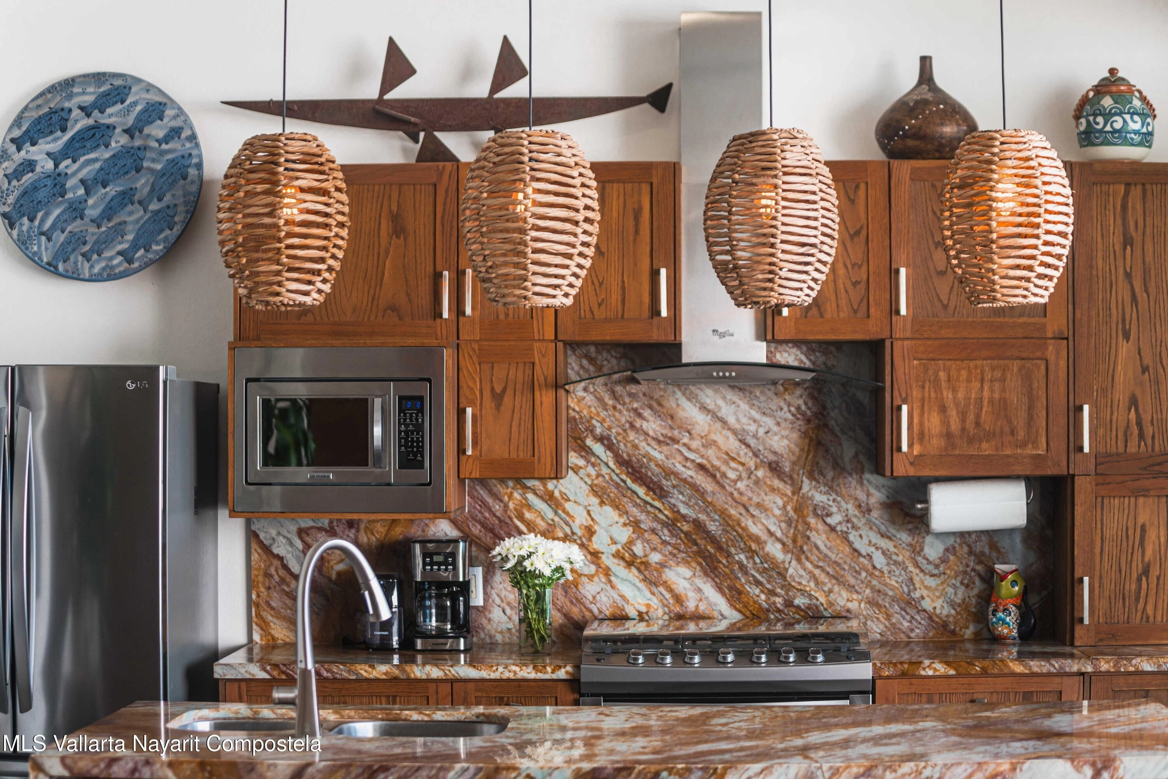 Ocean view terrace at Ajusko Monterrosa home for sale in North Side Sayulita Mexico