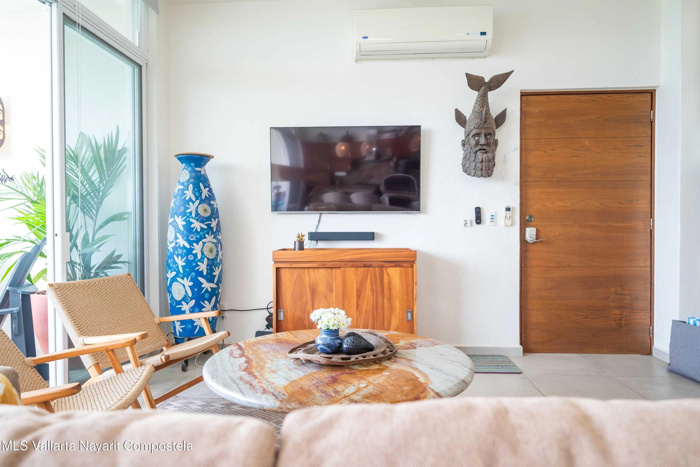 Ocean view terrace at Ajusko Monterrosa home for sale in North Side Sayulita Mexico