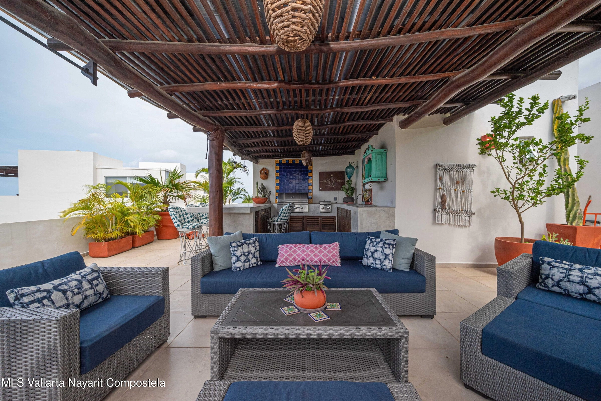 Spacious living room at Ajusko Monterrosa 3 bedroom home for sale in Sayulita Mexico