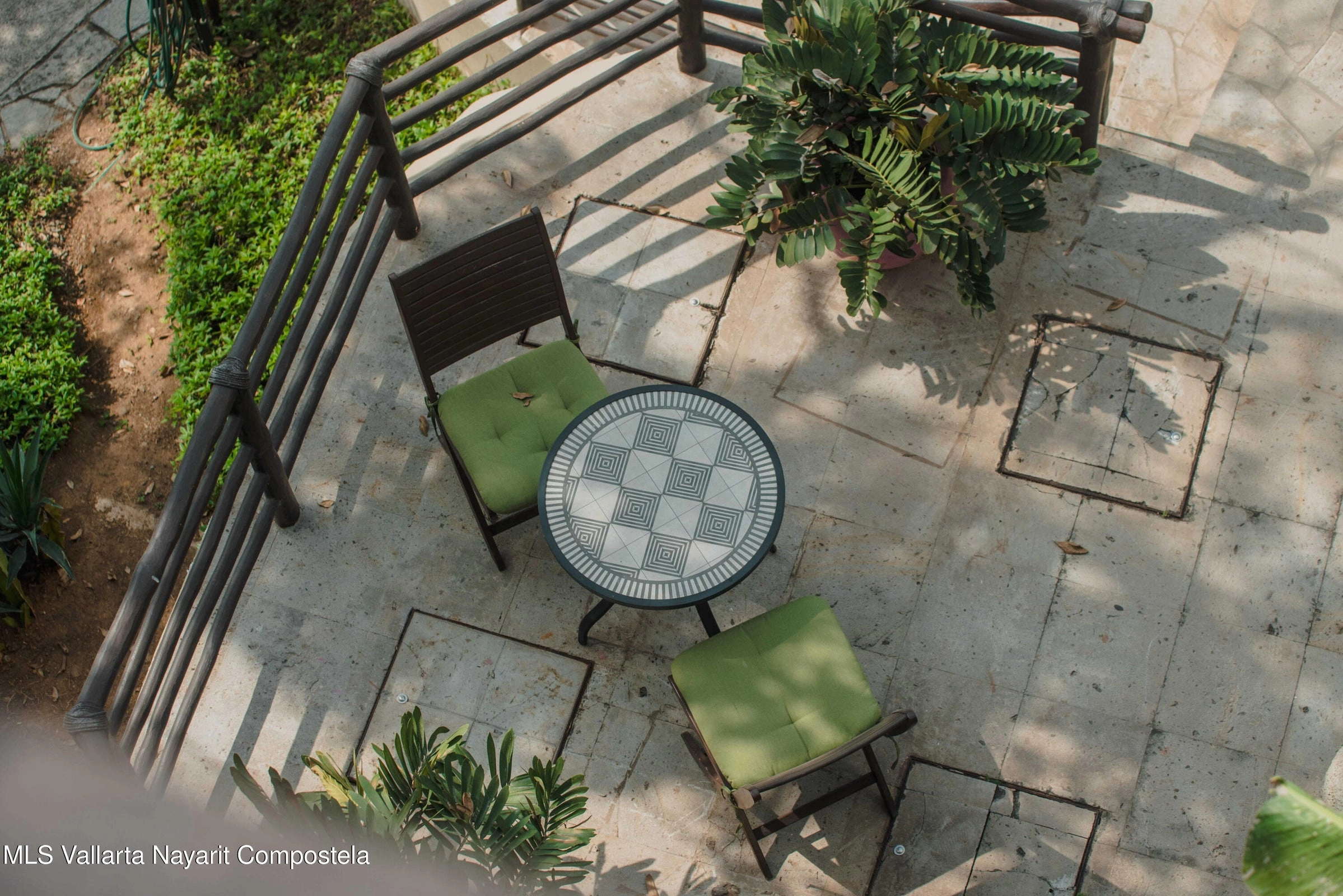 Ocean view terrace at Ajusko Monterrosa home for sale in North Side Sayulita Mexico