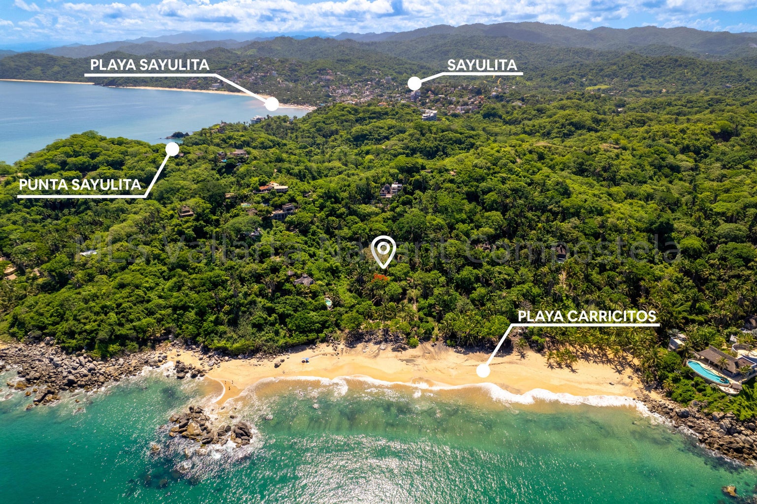Beachfront land for sale in Playa Carricitos Sayulita with ocean views