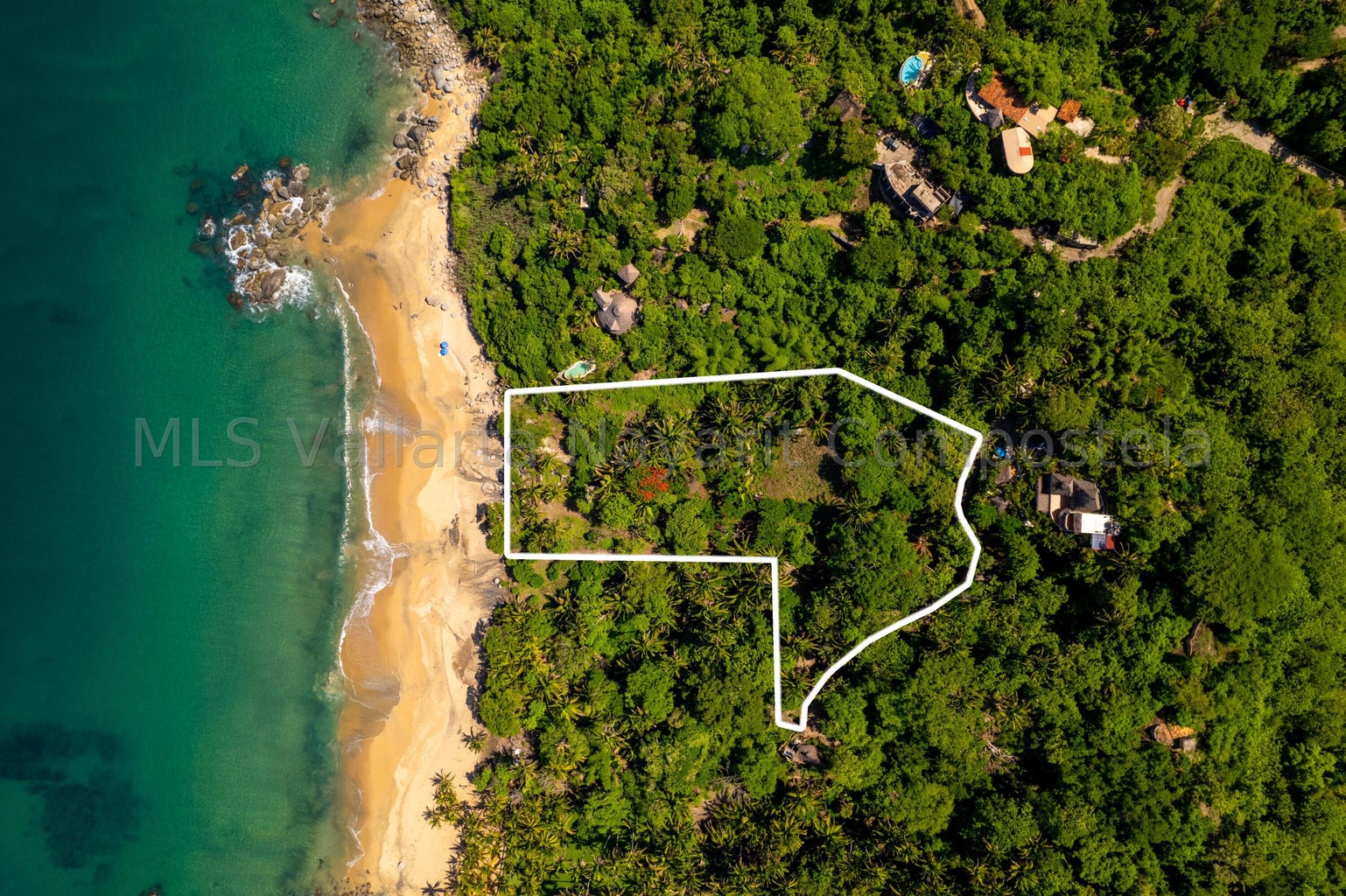 Beachfront land for sale in Playa Carricitos Sayulita with ocean views