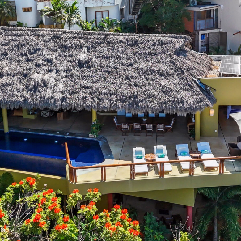 “Gourmet kitchen inside luxury Sayulita home for sale with open-concept design and modern finishes.
