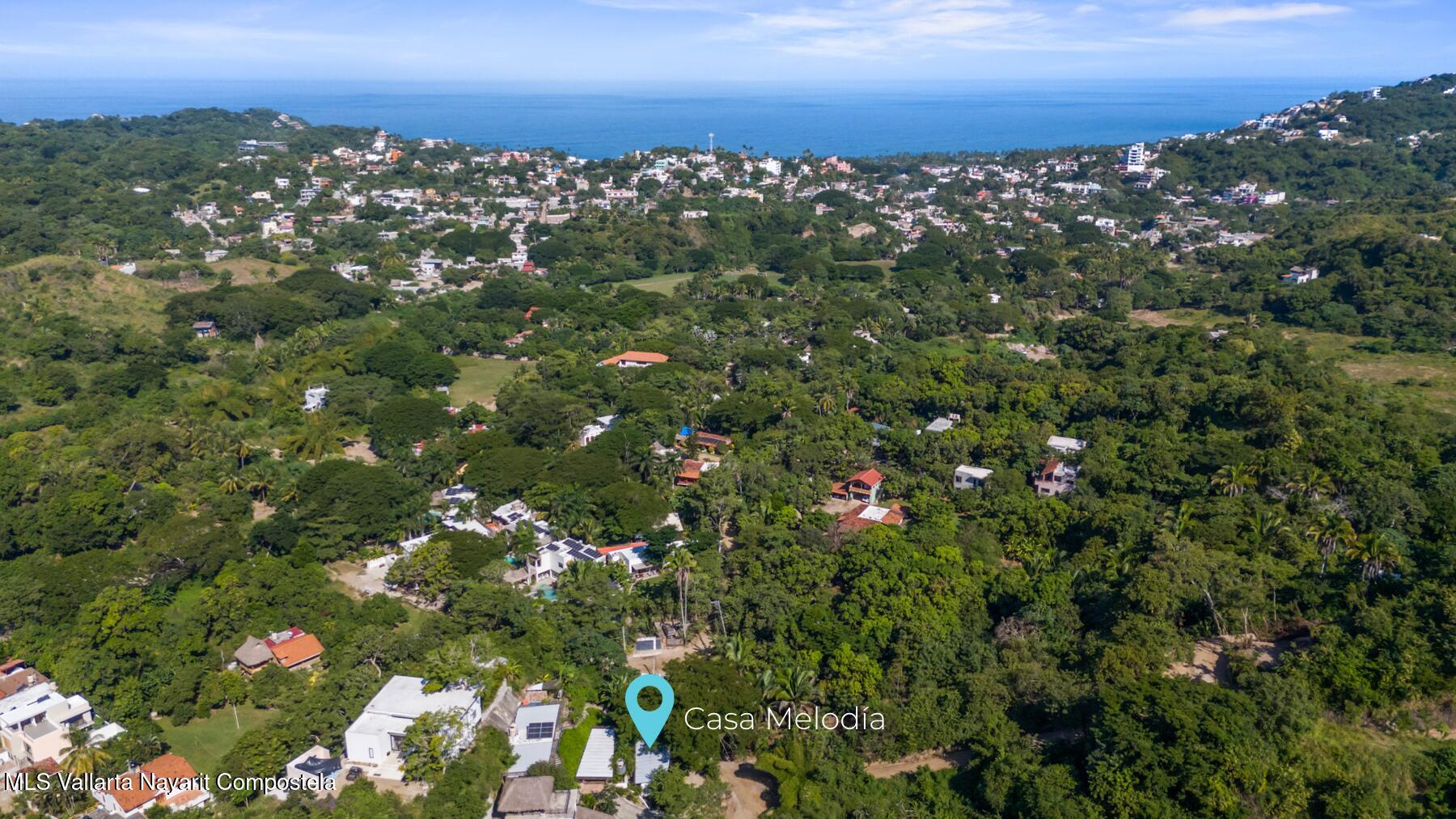 Modern jungle retreat in Sayulita surrounded by tropical parota trees