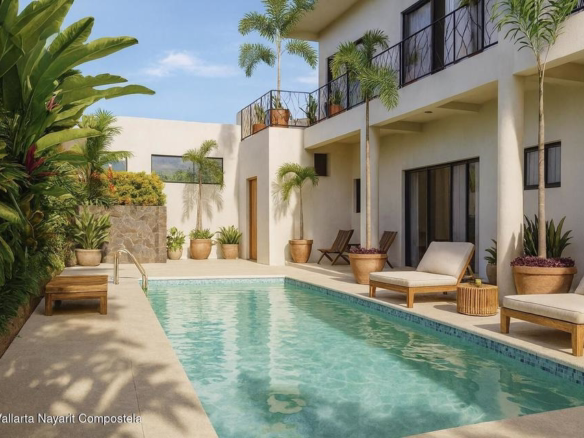 Open-concept kitchen in a condo for sale in Sayulita